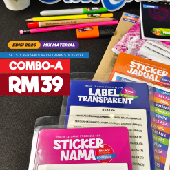 Combo A - Sticker Nama, Sticker Jadual, & Label Transparent