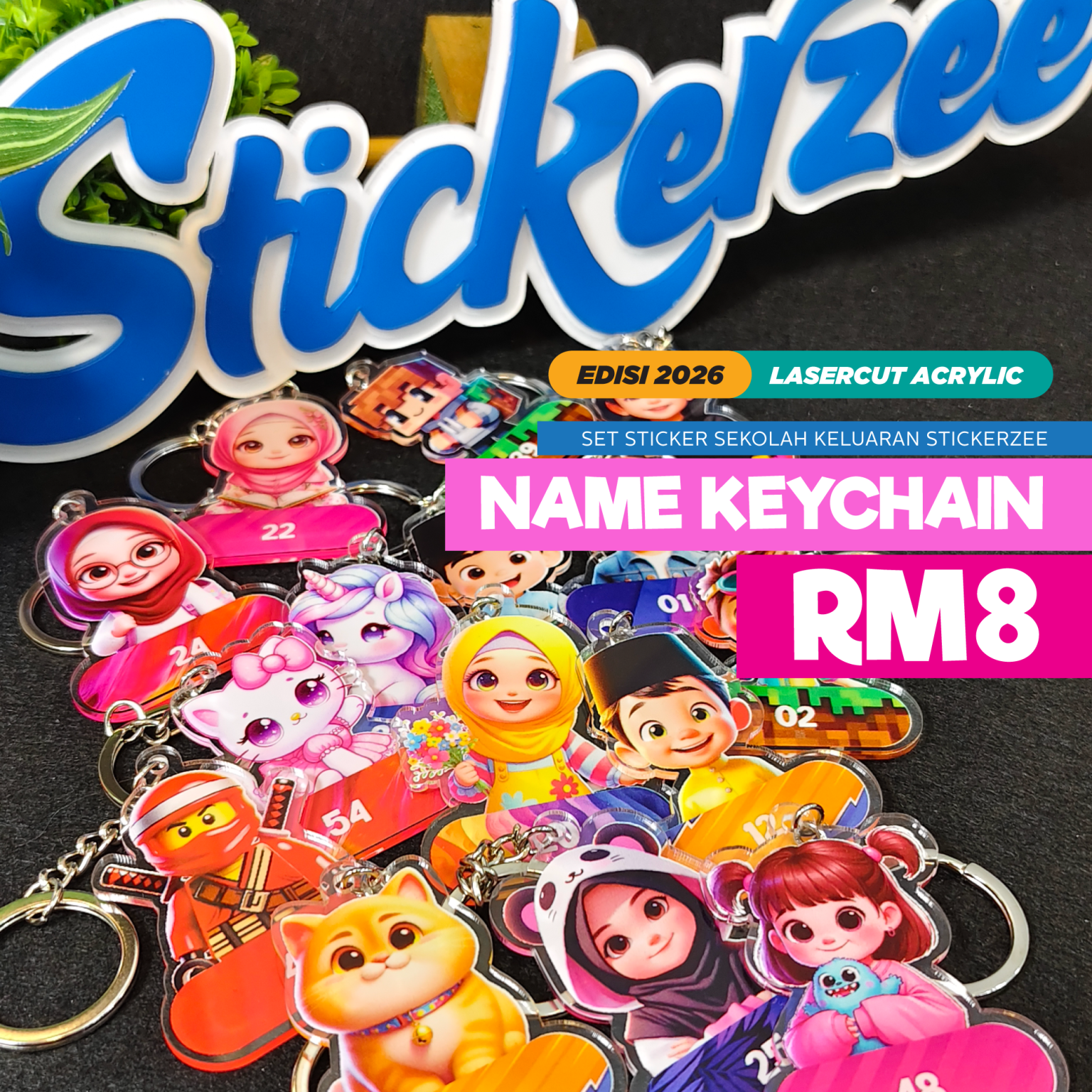 Keychain Name – Stickerzee