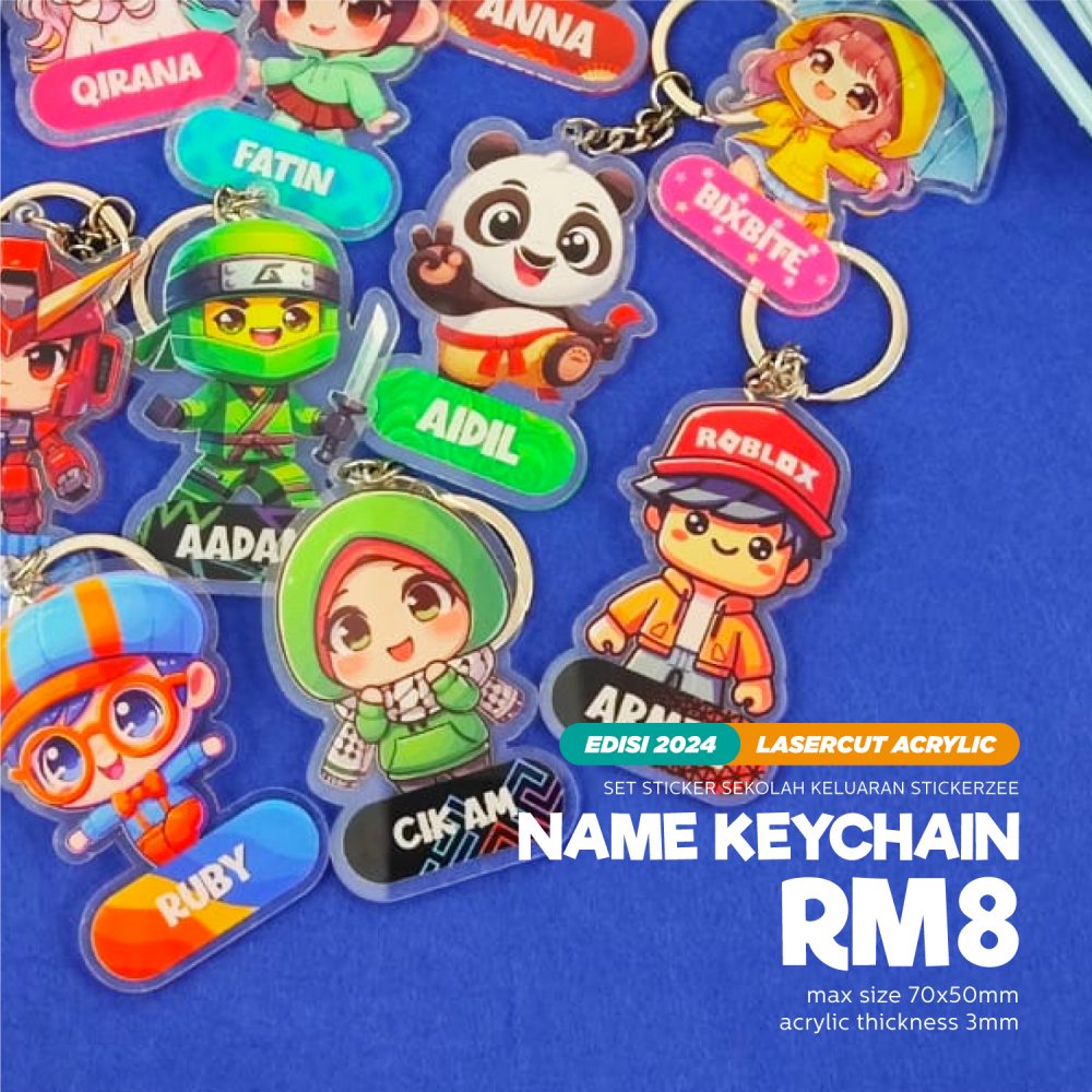 Keychain Name Stickerzee