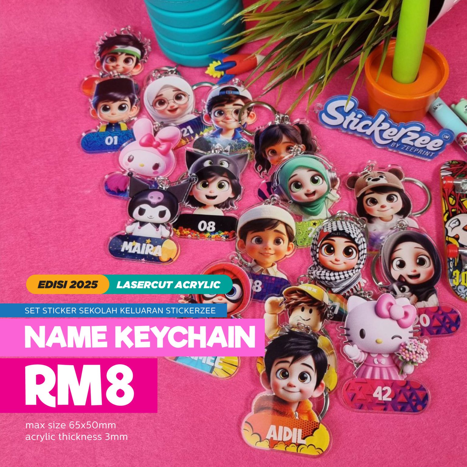 Keychain Name – Stickerzee