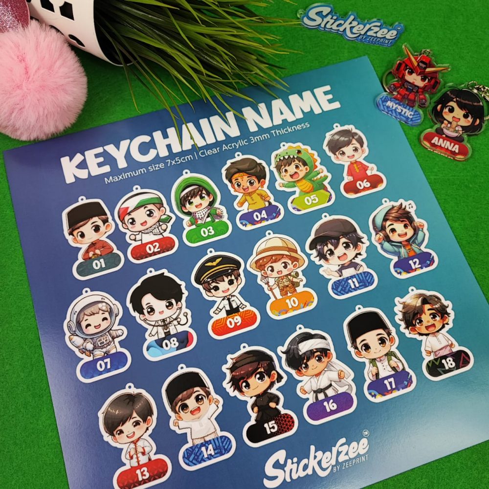 Keychain Name Stickerzee